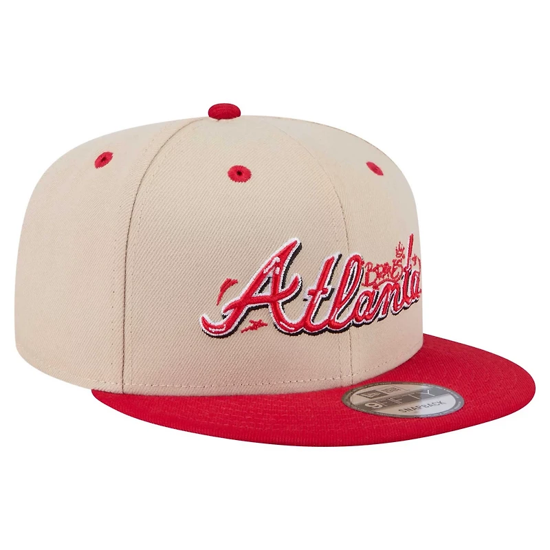 New Era Red Atlanta Braves Team Art 9FIFTY Snapback Hat