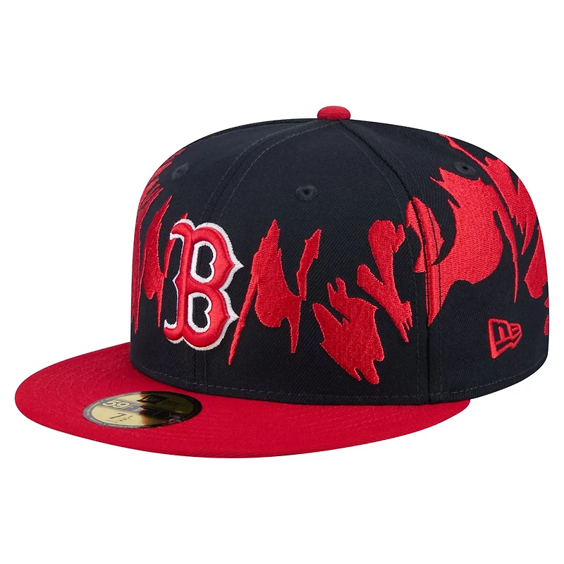 New Era Red Boston Red Sox Retro Pattern 59FIFTY Fitted Hat