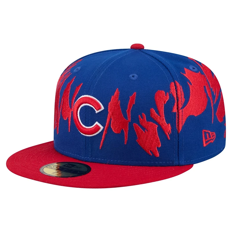 New Era Red Chicago Cubs Retro Pattern 59FIFTY Fitted Hat