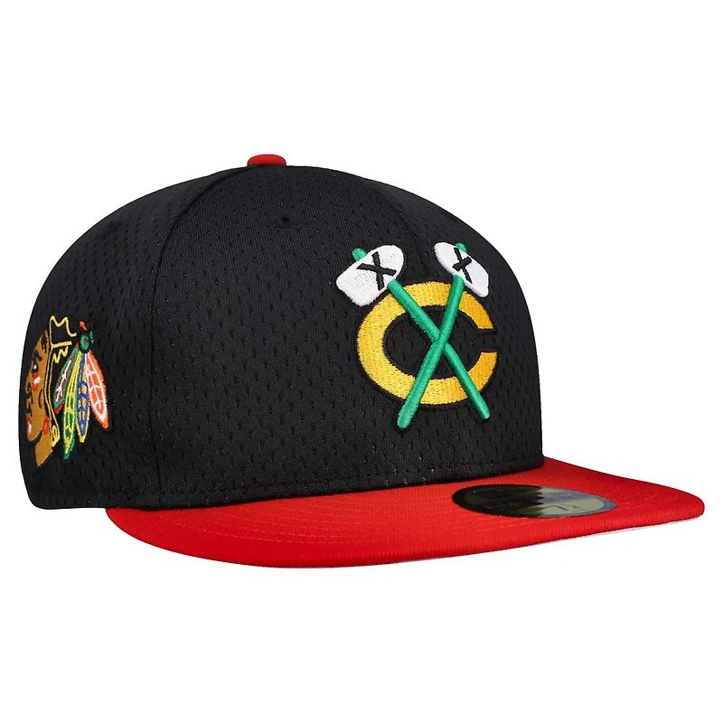 New Era Red Chicago hawks Mesh Crown Two-Tone 59FIFTY Fitted Hat