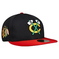 New Era Red Chicago hawks Mesh Crown Two-Tone 59FIFTY Fitted Hat