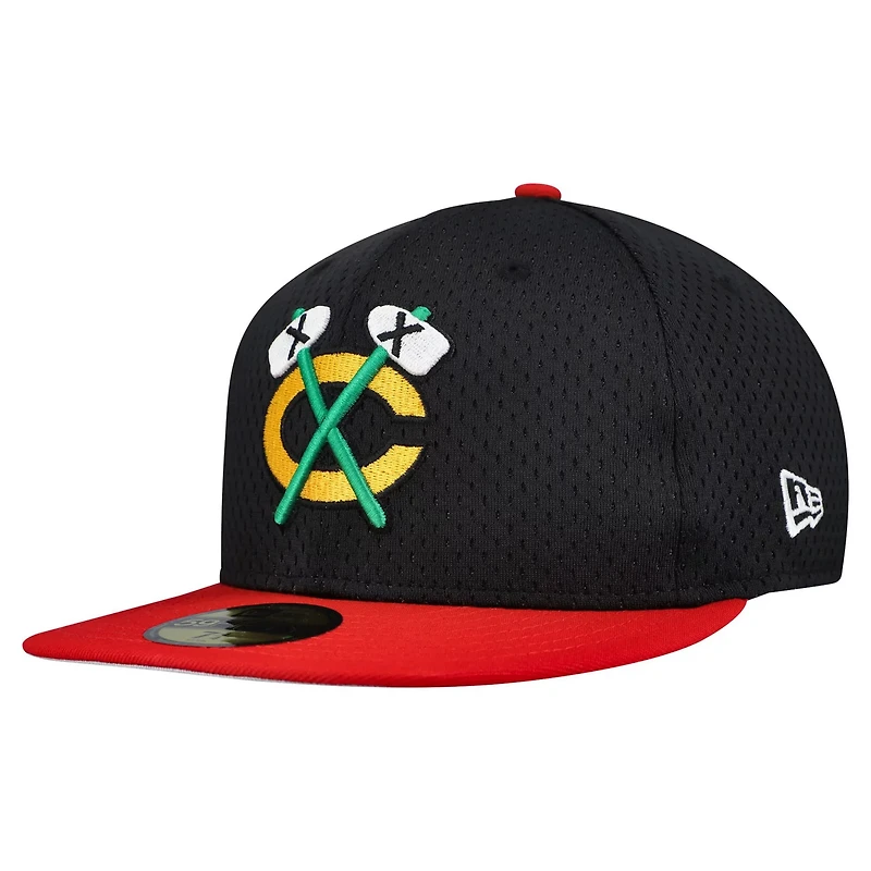 New Era Red Chicago hawks Mesh Crown Two-Tone 59FIFTY Fitted Hat