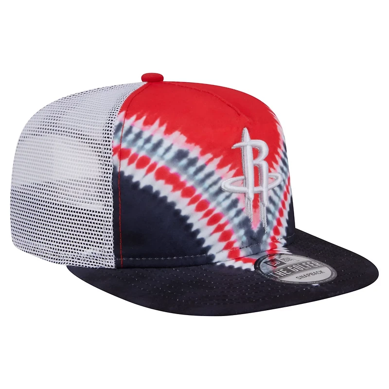 New Era Red Houston Rockets Throwback Dye Golfer Snapback Hat