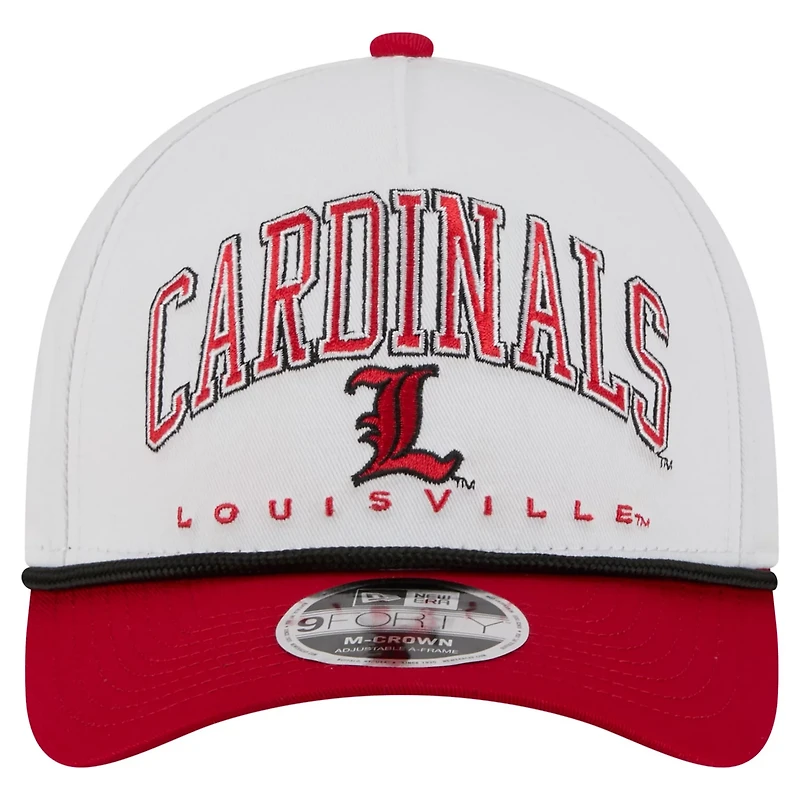 New Era Red Louisville Cardinals Arch Two-Tone Rope 9FORTY A-Frame M-Crown Adjustable Hat