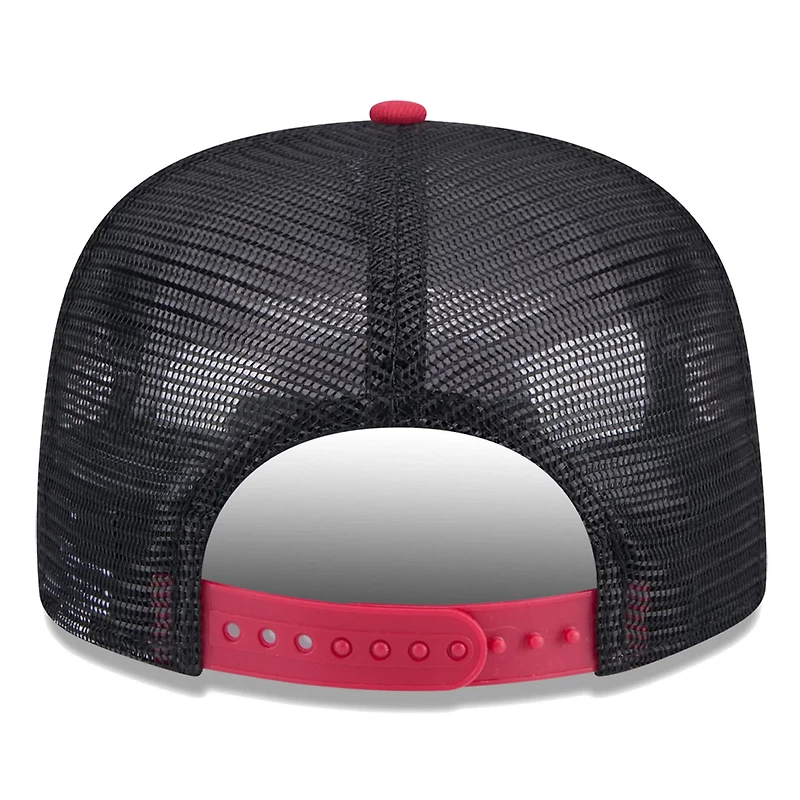 New Era Red Miami Heat Throwback Team Arch Golfer Snapback Hat