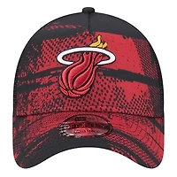 New Era Red Miami Heat Tip Off A-Frame Trucker 9FORTY Adjustable Hat