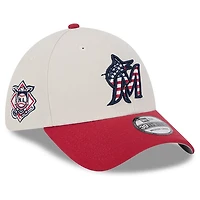 New Era /Red Miami Marlins 2024 Fourth of July 39THIRTY Flex Hat