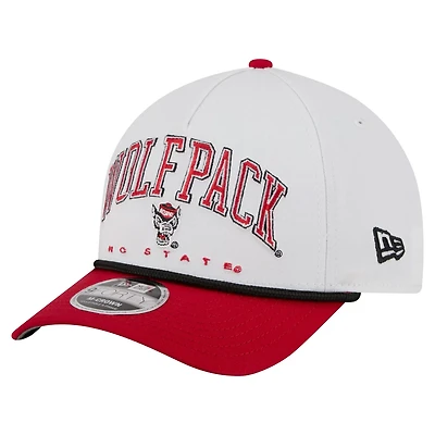 New Era Red NC State Wolfpack Arch Two-Tone Rope 9FORTY A-Frame M-Crown Adjustable Hat