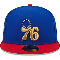 New Era Red Philadelphia 76ers Gameday Gold Pop Stars 59FIFTY Fitted Hat