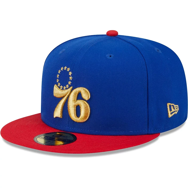 New Era Red Philadelphia 76ers Gameday Gold Pop Stars 59FIFTY Fitted Hat