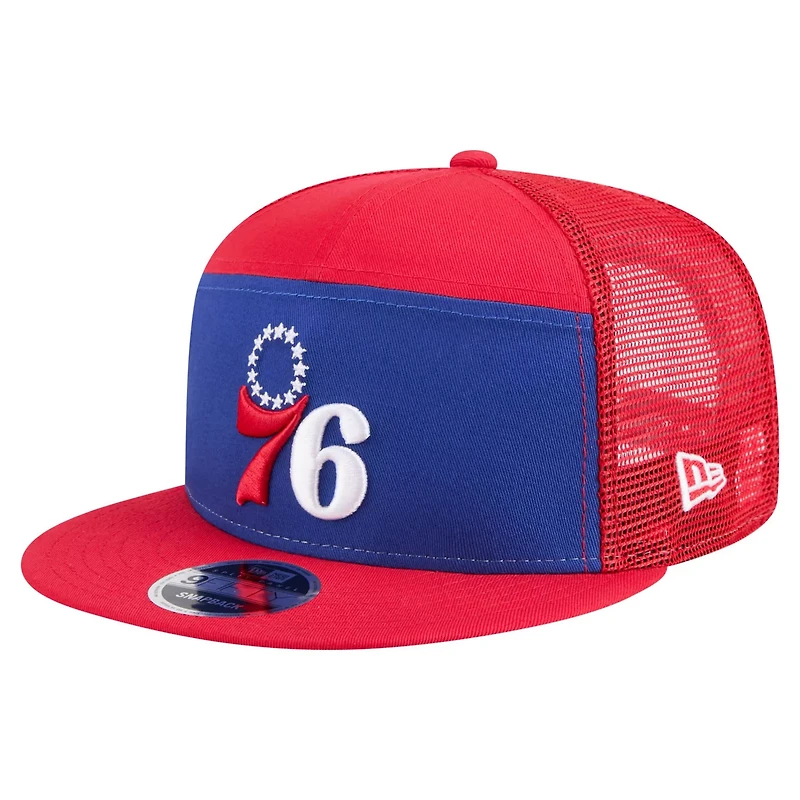 New Era Red Philadelphia 76ers Outdoor Split Panel 9FIFTY Snapback Hat