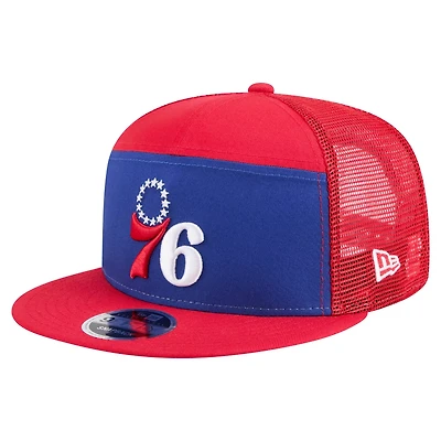 New Era Red Philadelphia 76ers Outdoor Split Panel 9FIFTY Snapback Hat