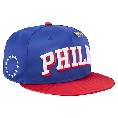 New Era Red Philadelphia 76ers Throwback Satin Vintage Pin Two-Tone 59FIFTY Fitted Hat
