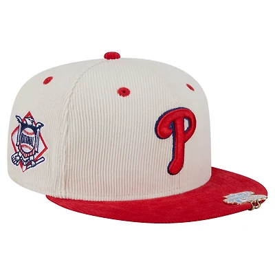 New Era Red Philadelphia Phillies Two-Tone Corduroy 59FIFTY Fitted Hat