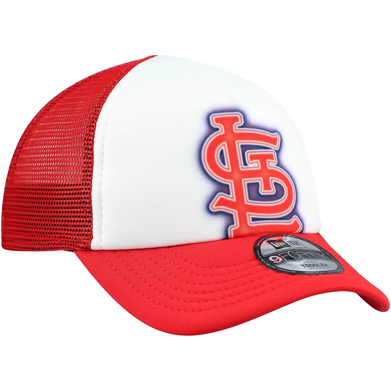 New Era Red St Louis Cardinals Painted A-Frame 9FORTY Trucker Adjustable Hat