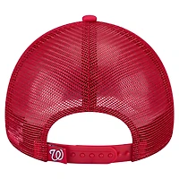 New Era Red Washington Nationals Painted A-Frame 9FORTY Trucker Adjustable Hat