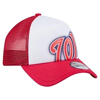 New Era Red Washington Nationals Painted A-Frame 9FORTY Trucker Adjustable Hat