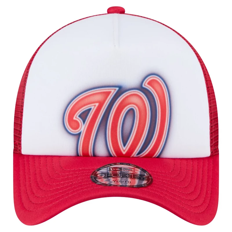 New Era Red Washington Nationals Painted A-Frame 9FORTY Trucker Adjustable Hat