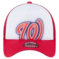 New Era Red Washington Nationals Painted A-Frame 9FORTY Trucker Adjustable Hat