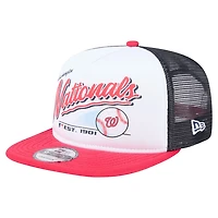 New Era Red Washington Nationals Retro Script Trucker 9FIFTY Snapback Hat