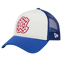 New Era Royal Atlanta Braves Checkered Flag A-Frame Trucker 9FORTY Adjustable Hat