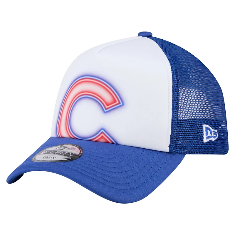 New Era Royal Chicago Cubs Painted A-Frame 9FORTY Trucker Adjustable Hat