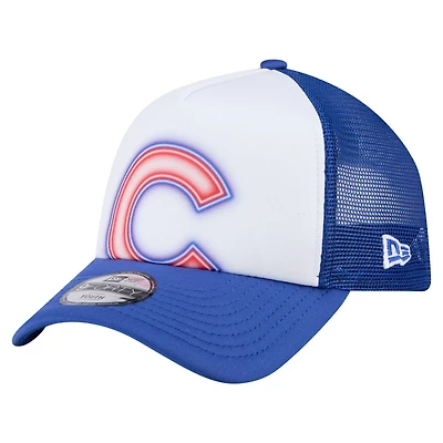 New Era Royal Chicago Cubs Painted A-Frame 9FORTY Trucker Adjustable Hat