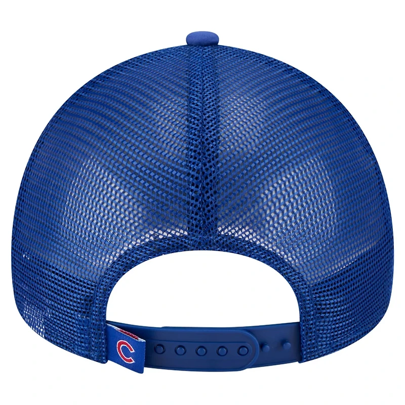 New Era Royal Chicago Cubs Painted A-Frame 9FORTY Trucker Adjustable Hat