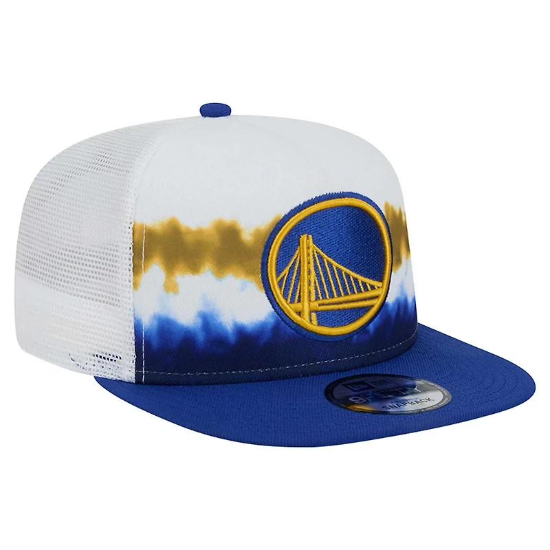 New Era Royal Golden State Warriors Dip-Dye 9FIFTY A-Frame Trucker Snapback Hat