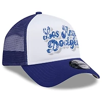 New Era Royal Los Angeles Dodgers Throwback Team Foam Front A-Frame Trucker 9FORTY Adjustable Hat