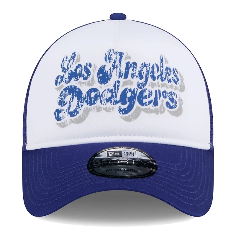 New Era Royal Los Angeles Dodgers Throwback Team Foam Front A-Frame Trucker 9FORTY Adjustable Hat