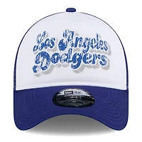 New Era Royal Los Angeles Dodgers Throwback Team Foam Front A-Frame Trucker 9FORTY Adjustable Hat