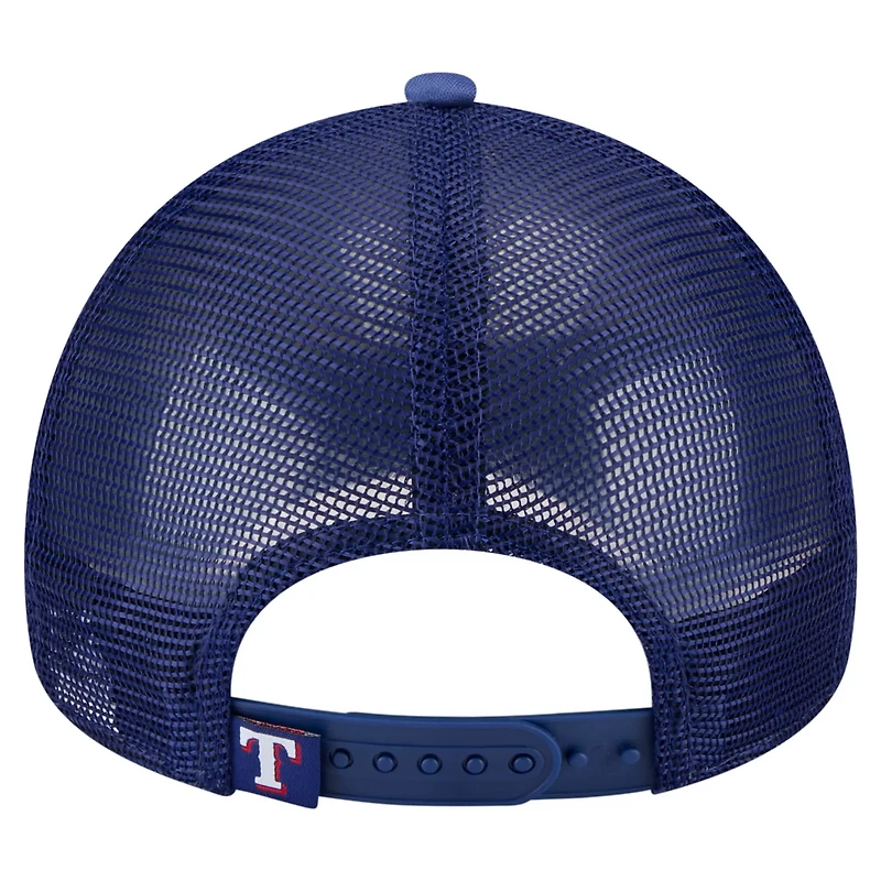 New Era Royal Texas Rangers Painted A-Frame 9FORTY Trucker Adjustable Hat