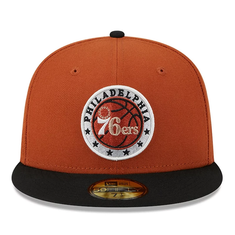New Era Rust/ Philadelphia 76ers Two-Tone 59FIFTY Fitted Hat