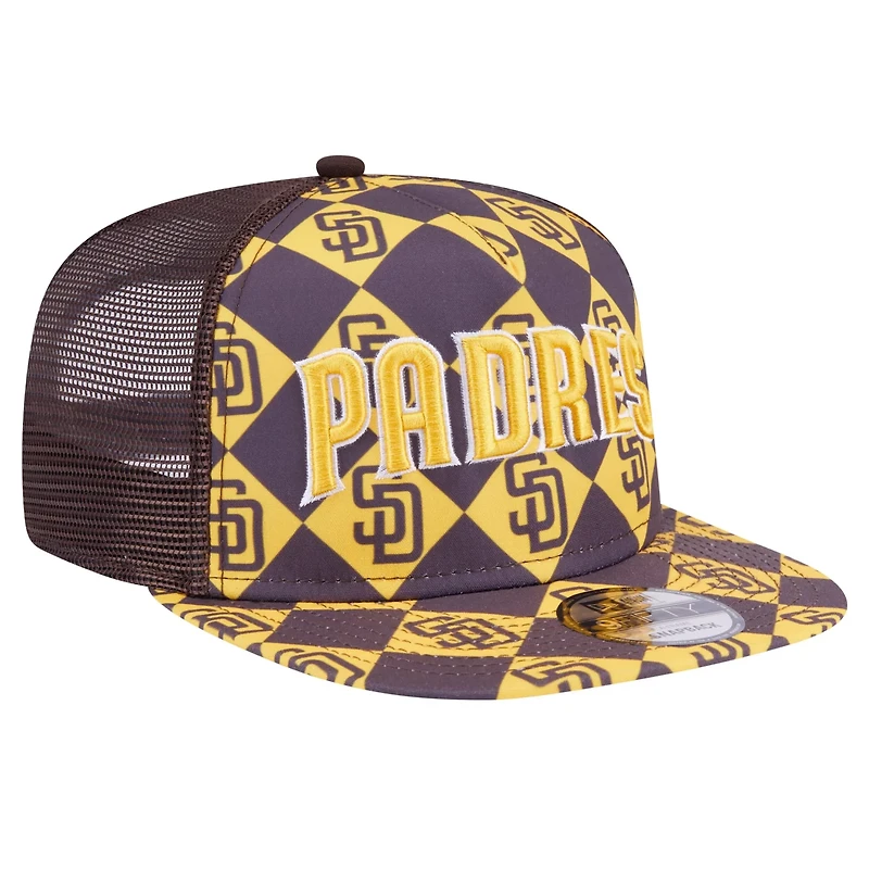 New Era San Diego Padres Seeing Diamonds A-Frame Trucker 9FIFTY Snapback Hat