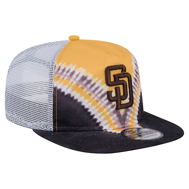 New Era San Diego Padres Tie-Dye Golfer Trucker Adjustable Hat