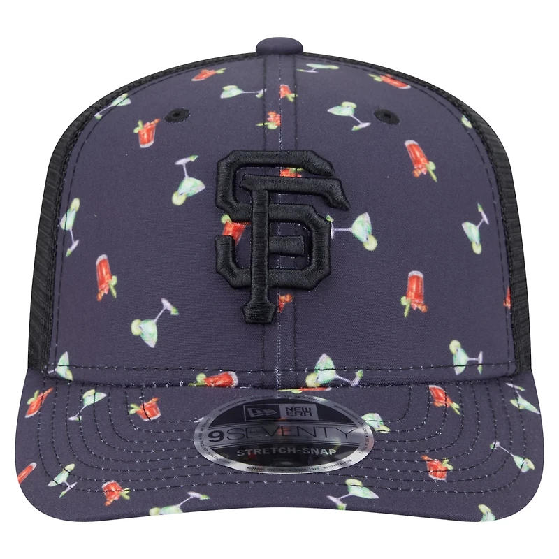 New Era San Francisco Giants Adventure Drinks Pattern 9SEVENTY Stretch-Snap Hat