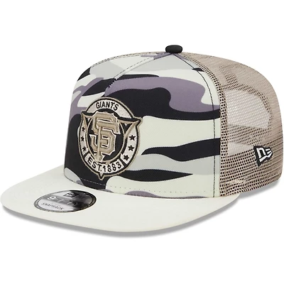 New Era San Francisco Giants Chrome Camo A-Frame 9FIFTY Trucker Snapback Hat