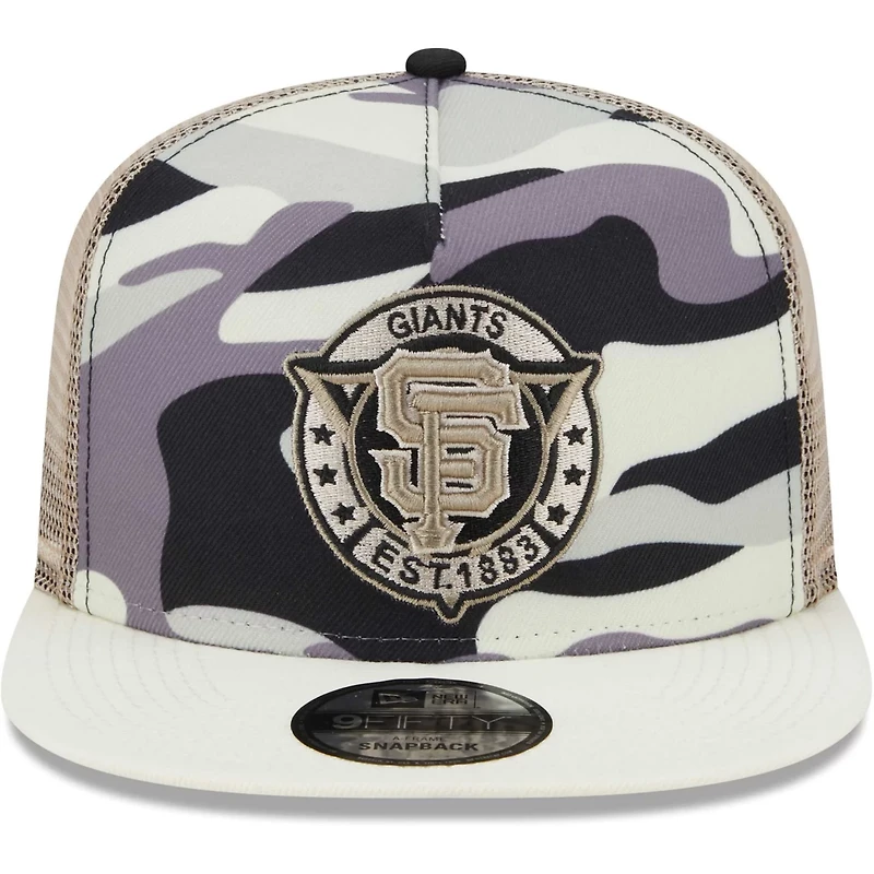 New Era San Francisco Giants Chrome Camo A-Frame 9FIFTY Trucker Snapback Hat