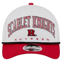 New Era Scarlet Rutgers Scarlet Knights Arch Two-Tone Rope 9FORTY A-Frame M-Crown Adjustable Hat