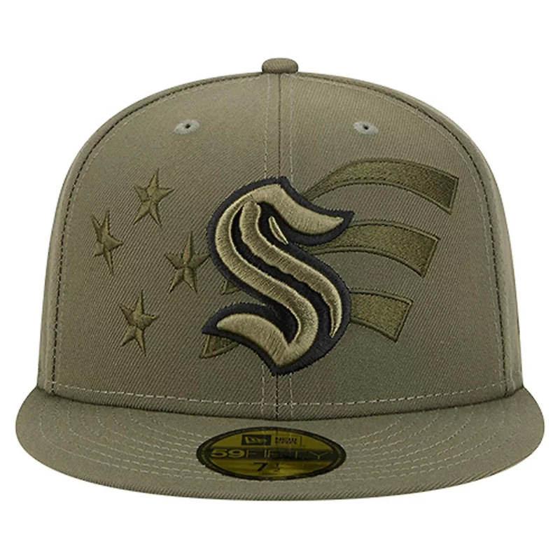 New Era Seattle Kraken Military Appreciation Flag 59FIFTY Fitted Hat