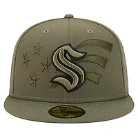 New Era Seattle Kraken Military Appreciation Flag 59FIFTY Fitted Hat