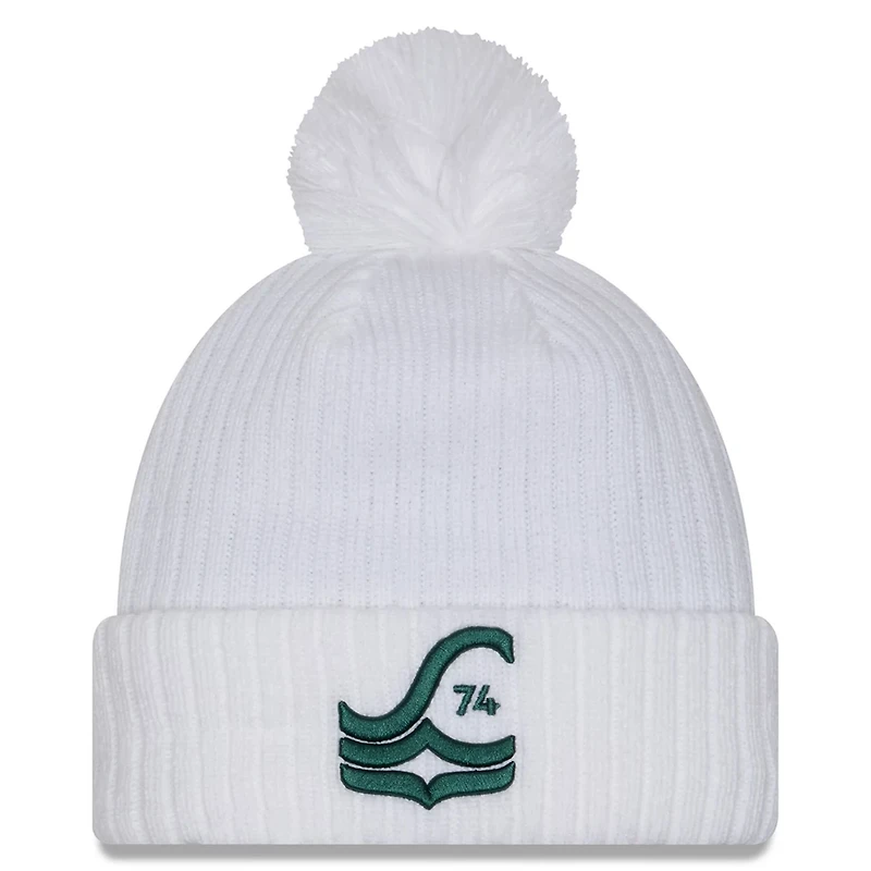 New Era Seattle Sounders FC 2025 Jersey Hook Cuffed Knit Hat with Pom