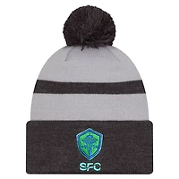 New Era Seattle Sounders FC 2025 Kickoff Cuffed Knit Hat with Pom