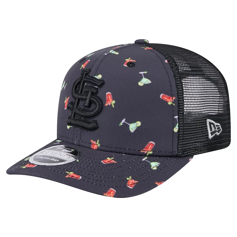 New Era St Louis Cardinals Adventure Drinks Pattern 9SEVENTY Stretch-Snap Hat