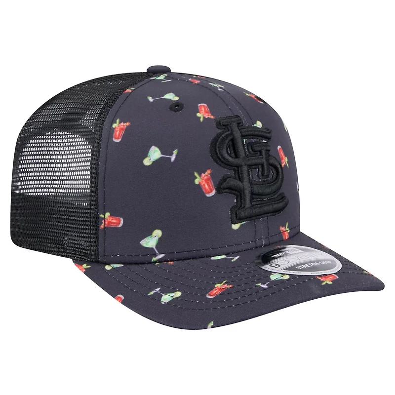 New Era St Louis Cardinals Adventure Drinks Pattern 9SEVENTY Stretch-Snap Hat