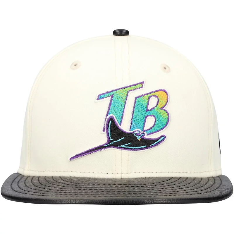 New Era Tampa Bay Rays Game Night Leather Visor 59FIFTY Fitted Hat