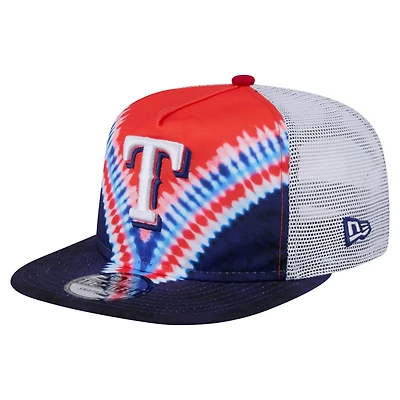 New Era Texas Rangers Tie-Dye Golfer Trucker Adjustable Hat