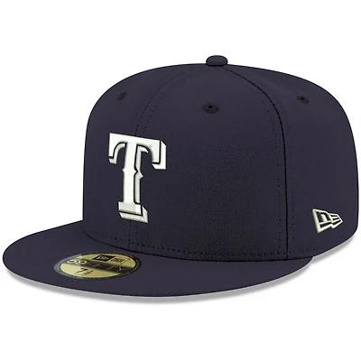 New Era Texas Rangers White Logo 59FIFTY Fitted Hat