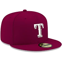 New Era Texas Rangers White Logo 59FIFTY Fitted Hat